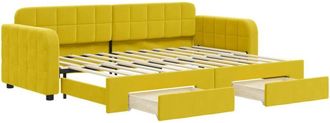 vidaXL Sof&aacute; Cama Nido Con Cajones Terciopelo Amarillo 80x200 Cm Vidaxl