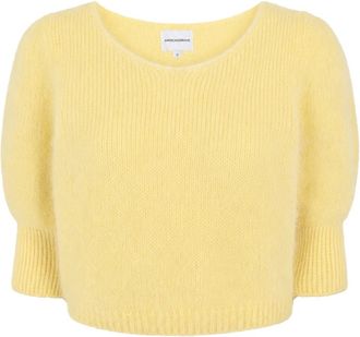 Americandreams Koa Alpaca Pullover - Dames - V-hals truien - Geel - S - Wol - Truien & Vesten