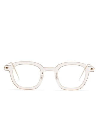 Lindberg square-frame glasses - unisex - Titanium/Acetate - 43 - Gold