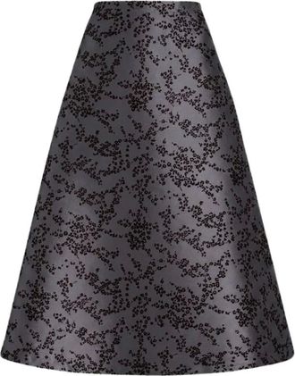 Alberta Ferretti Rokken, Dames, Veelkleurig, 2Xl, Floral Mikado A-Line Midi Rok