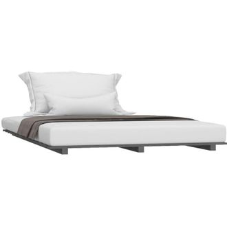 vidaXL Bed Frame without Mattress Grey 120x200 cm Solid Wood Pine Vidaxl