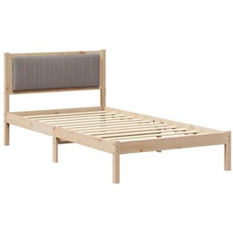 vidaXL Estructura De Cama Con Cabecera Tapizada Taup&eacute; 100 X 200 Cm Vidaxl