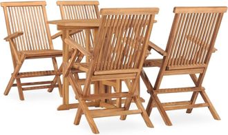 vidaXL Set De Comedor De Jard&iacute;n Plegable 5 Pzas Madera Maciza De Teca Vidaxl