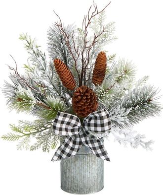 Nearly Natural 20In Holiday Winter Greenery Arrangement