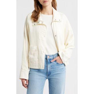 Bernardo Crop Utility Jacket in White at Nordstrom, Size Xx-Large