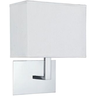 Searchlight Lampada da parete cromo, paralume rettangolare bianco cromato in tessuto dacciaio dolce