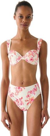 Kate Spade New York Floral Toile Underwire Bra Top in Light Cantaloupe at Nordstrom, Size Medium