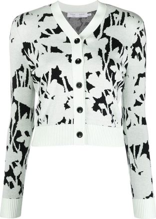 Proenza Schouler all-over floral-print cardigan - women - Silk/Cotton/other fibers - M - Green
