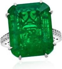 Suzy Levian Gala Firework Cubic Zirconia Engagement Ring in Green at Nordstrom Rack, Size 7