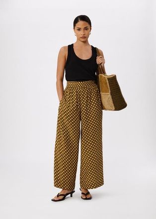 Whistles Ikat Spot Crop Trouser in Khaki/multi at Nordstrom, Size 10