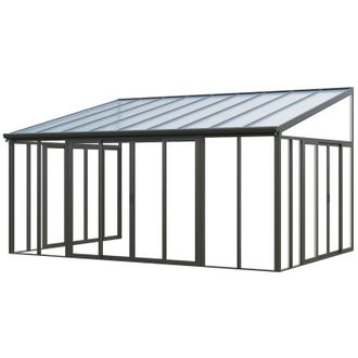 Vente-Unique Veranda in Alluminio e policarbonato con protezione UV 20,9 m&sup2; Antracite - MATHILDA