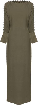 Taller Marmo Mila decorative button-detail dress - women - Acetate/Viscose - 40 - Green