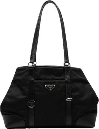 Prada Pre-owned Shoulder Bags, female, Black, Size: ONE SIZE Pre-owned Nylon Tote