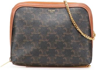 Celine Pre-owned Cross Body Bags, female, Brown, Size: ONE SIZE Pre-owned Chain Shoulder Bag
