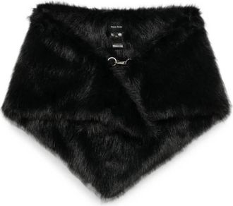 Simone Rocha Grote Imitatiebont Neckerchief - Dames - Sjaals - Zwart - ONE Size - Polyester - Accessoires