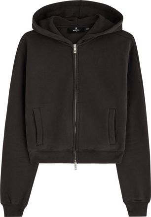 Represent Owners Club Cropped Hooded Cotton Sweatshirt - Chocolate - S (UK8-10 / S)