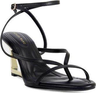 Azalea Wang Tagas Ankle Strap Sandal in Black at Nordstrom, Size 10