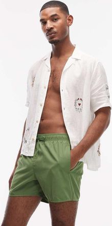 Lacoste Pantaloncini da bagno classici verdi con logo-Verde