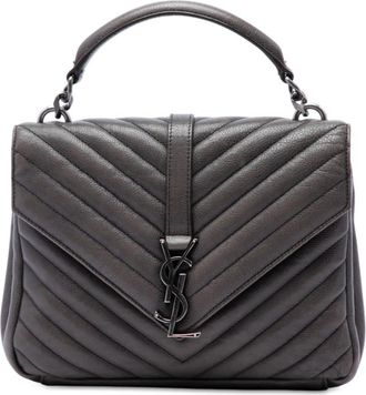 Saint Laurent Pre-owned Saint Laurent Medium Chevron Sheepskin Monogram College Satchel Ladies RFJM2HHH8HD04BDJ