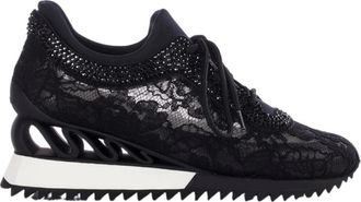 Le Silla Lace Sneakers met Kristallen - Dames - Sneakers - Zwart - 35 EU - Schoenen