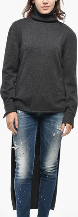 Givenchy Maglia a Collo Alto in Misto Lana con Design Asimmetrico Givenchy