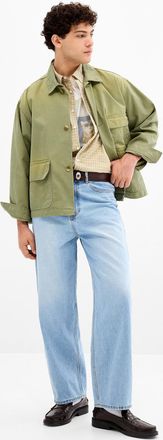 Le 31 Mens Bleached-look blue jean Loose fit Imported from Seoul