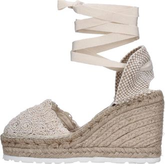 Fabi Fabric Wedges - Dames - Sleehakken - Beige - 40 EU - Schoenen