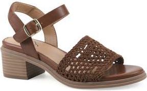 White Mountain Cortland Block Heel Sandal in Dk Tan/Burnished/Smooth at Nordstrom Rack, Size 6.5