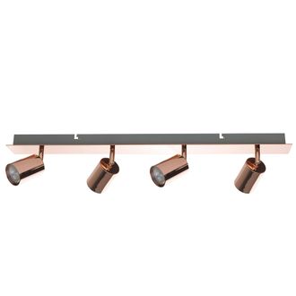 Beliani Beliani - L&aacute;mpara De Techo De Metal Color Cobrizo 4 Pantallas Ajustables Estilo Moderno Tigris
