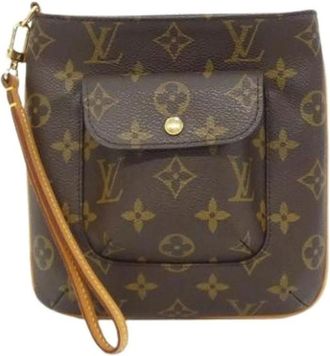 Louis Vuitton Pre-owned Clutches, female, Brown, Size: ONE SIZE Pre-owned Monogram Canvas Clutch