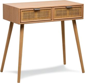 Nordlys Mesa consola 2 cajón en madera y ratán