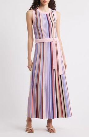 Misook Modern Fit Sleeveless Rib Knit Dress in Viola/multi at Nordstrom Rack, Size X-Small