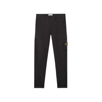 Stone Island Slim-fit broeken - Heren - Slim Fit Broeken - Zwart - W33 - Leer - Broeken