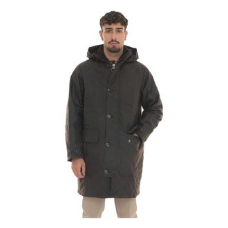 Barbour Winter Jackets, male, Brown, L, Waxed Cotton Hooded Jacket with Velvet Collar