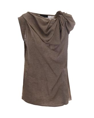 Fabiana Filippi White Solid Cowl Neck Top
