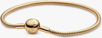 Pandora 14K Gold-Plated Moments Snake Chain Bracelet, Size 19