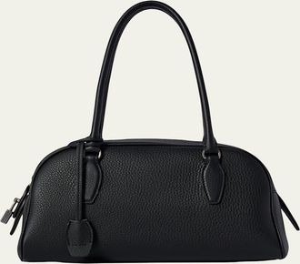 The Row India East-West Leather Bowling Shoulder Bag