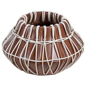 Beliani Jarr&oacute;n De Terracota Marr&oacute;n Beige 22 Cm Natural Flores Artificiales Kluet