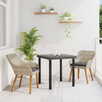 vidaXL Conjunto De Comedor 3 Pcs Gris Claro Polirat&aacute;n Vidaxl