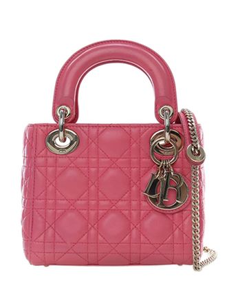 Dior 2018 Mini Lambskin Cannage Lady Dior satchel - women - Lambskin - One Size - Pink