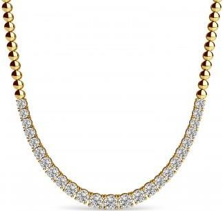 Allurez Lab Grown Diamond Graduated Tennis Necklace 14k Yellow Gold (5.00ct)