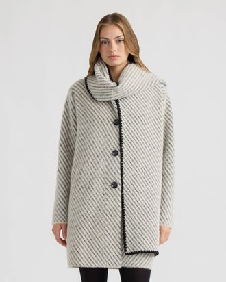 NVLT Womens Eyelash Coatigan with Scarf