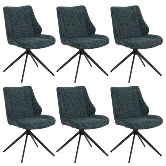 Hhg [nunca Usado] Juego De 6 Sillas De Comedor Hhg-961, Sillas De Cocina, Giratorias Con Funci&oacute;n Auto-return, Tejido De Chenilla (410 G/m&sup2;) Con Certificac