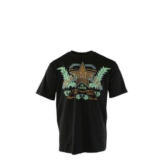 Balmain T-Shirts, male, Black, S, Black Cotton T-shirt for Men