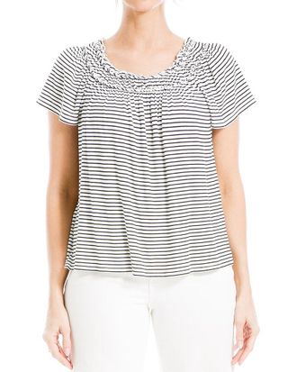 Max Studio Cap Sleeve Stripe Top