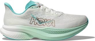 Hoka One One Womens Mach 6 Trainers Shoes In Frost/rose Gold
