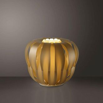 Linea Zero Linea Zero - L&aacute;mpara De Pie New Gold De Metal Blanco Di&aacute;metro 60 X 55h Cm