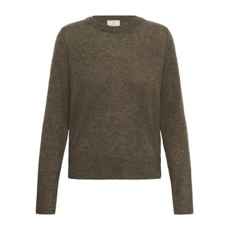 Kaffe Rondgebreide trui - Dames - Ronde hals truien - Bruin - 2XL - Truien & Vesten