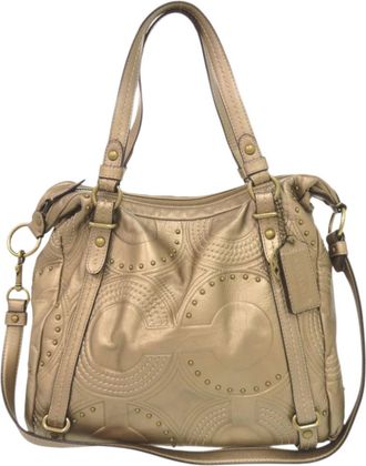 Coach Gold Leather Handbag Shoulder Bag Tote Bag (Pre-Owned)