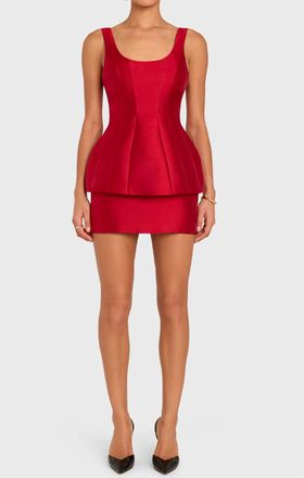 Amanda Uprichard Empire Dress In Scarlet